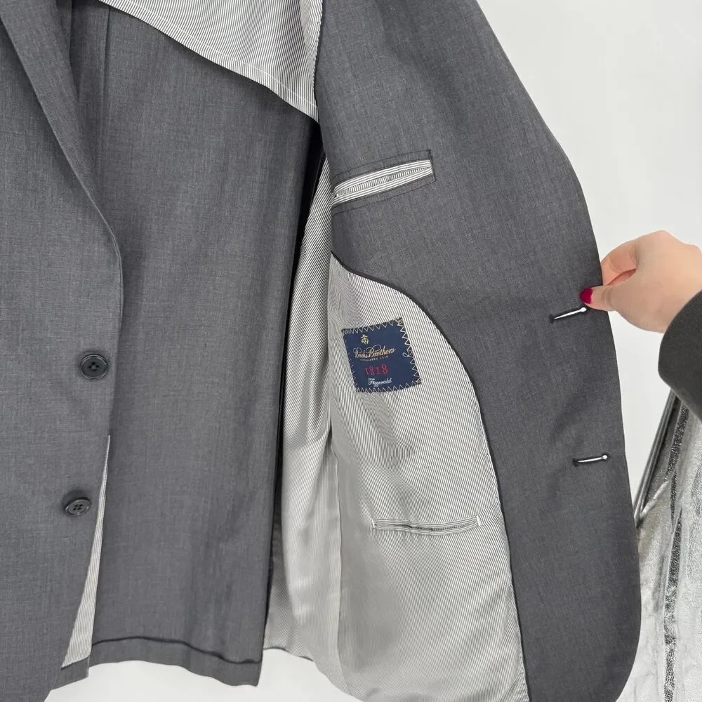 Brooks Brothers 1818 Fitzgerald Gray Wool-Blend Sport Coat – 48L / W42